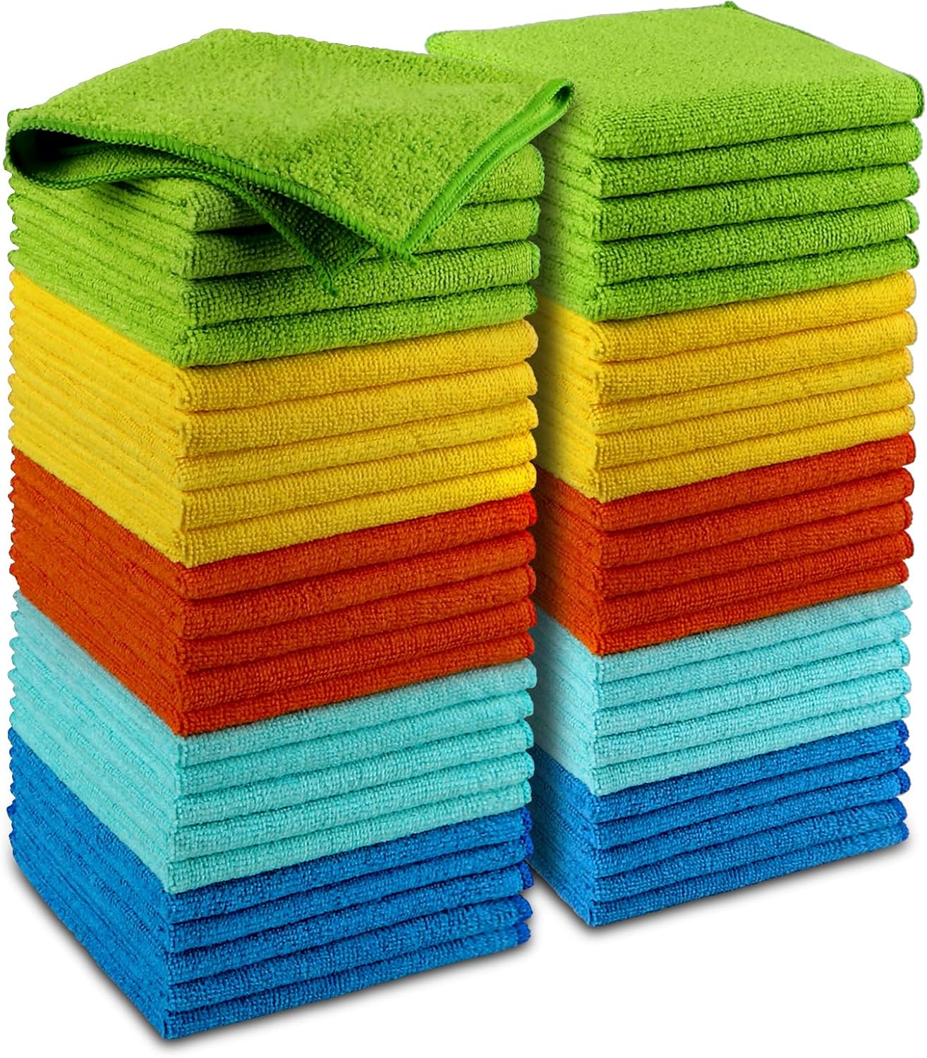 AIDEA Microfiber Cleaning Cloth, 50PK, Microfiber Towels for Cars, Premium Wash Cloths, Dusting Cloth Cleaning Rags, Absorbent Towels for SUVs, House, Kitchen, Window, Cleaning Supplies12×12"
